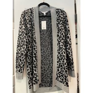 Leopard Print Cardigan Sweater